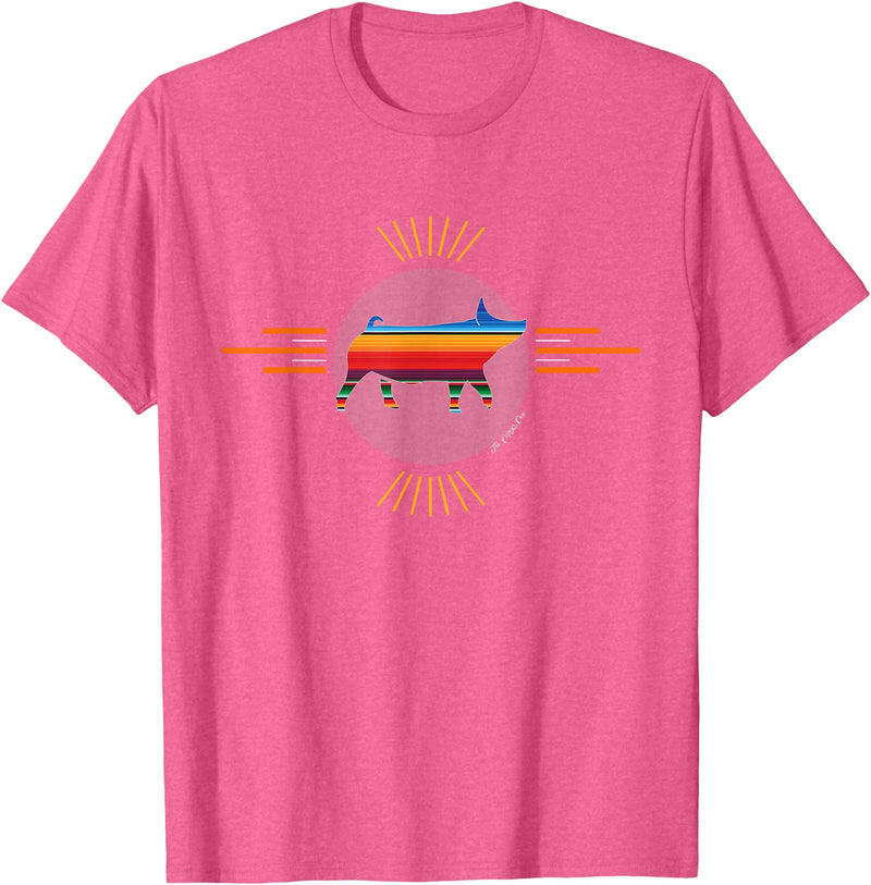 Copper Cow Serape Show Pig Livestock T-Shirt - Pink Heather