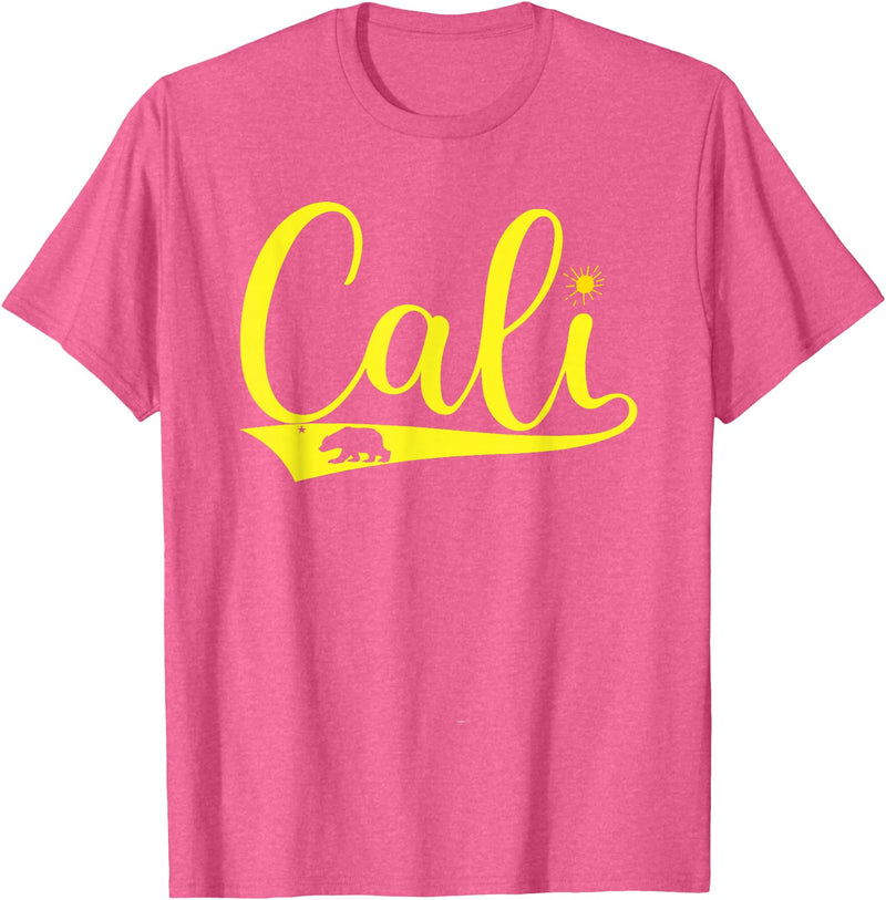 Cali California Bear LA Republic Tee Mens Cali California Bear CA Republic T-Shirt - Pink Heather