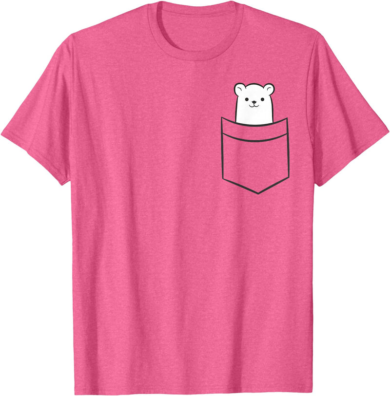Arctic Polar Bear Tees And Gifts Polar Bear In The Pocket Funny Pocket Polar Bear T-Shirt - Pink Heather