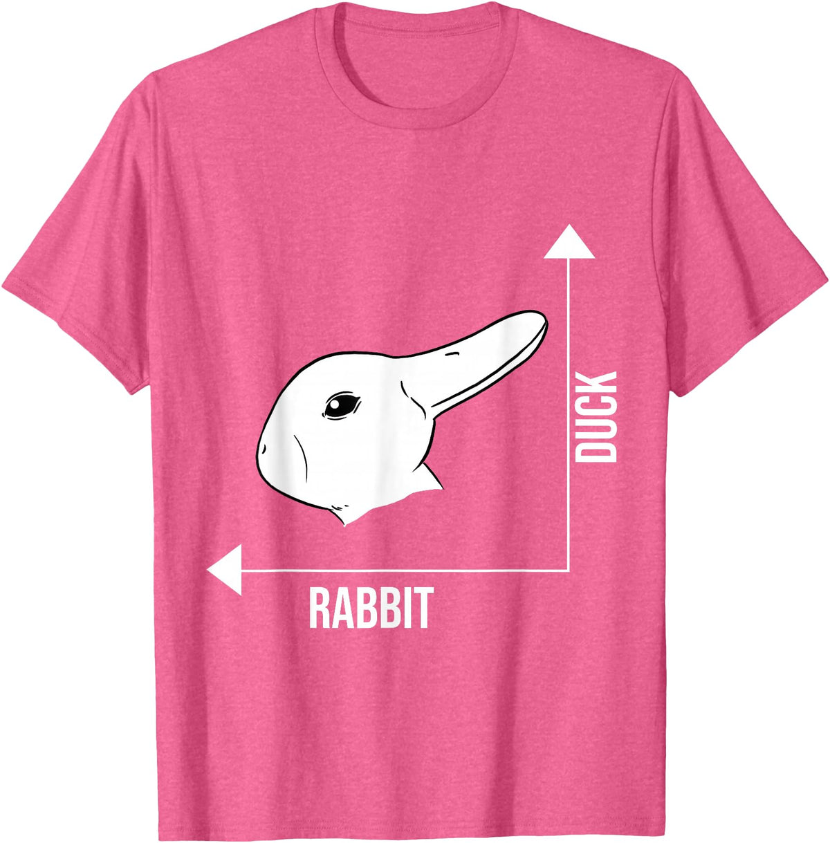 Rabbit Duck Illusion Philosopher T-Shirt in Pink Heather