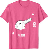 Rabbit Duck Illusion Philosopher T-Shirt in Pink Heather