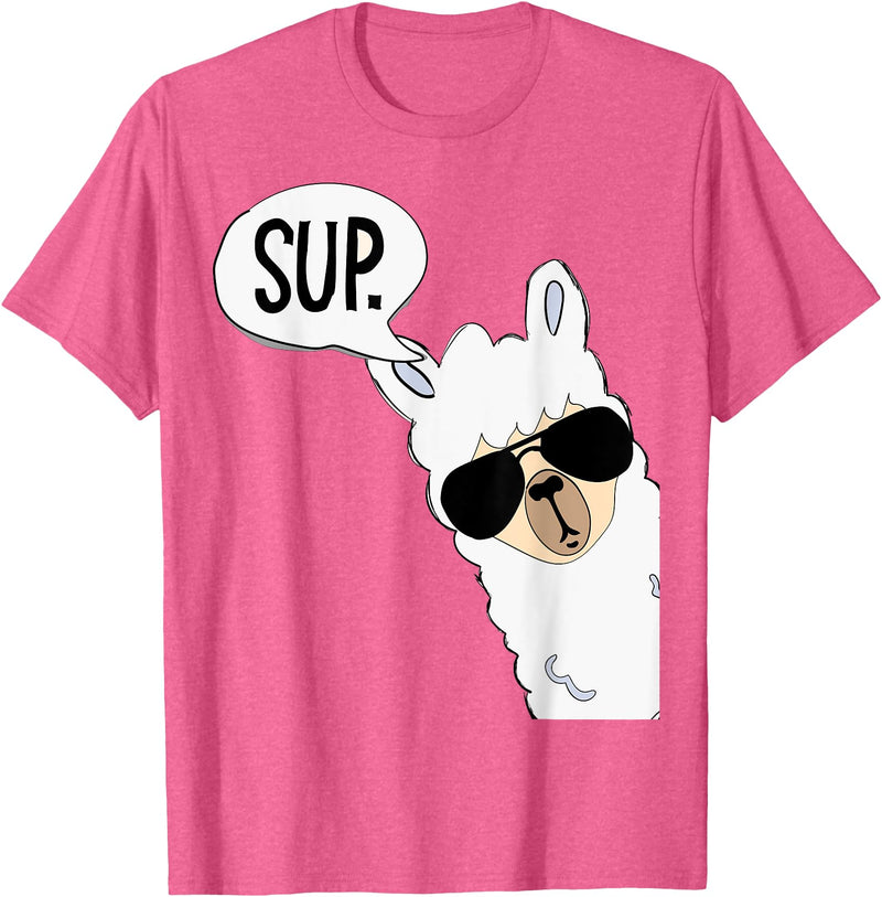 Funny Alpaca Gifts Accessories Alpaca Llama Sup T-Shirt - Pink Heather