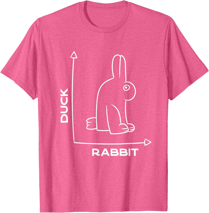 Duck - Rabbit - Funny - Joke - Bunny - Optical Illusion -Pun T-Shirt in Pink Heather