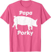 Papa Porky Pig Daddy Father Hog pork T-Shirt - Pink Heather
