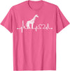 Funny Giraffe Lovers Zoo Animal Apparel Gifts Giraffe Heartbeat Love Line Cute Graphic wildlife Silhouette T-Shirt - Pink Heather