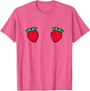 Fruit Boobs Co Strawberry Fruit Boobs Funny Summer Food T-Shirt - Pink Heather