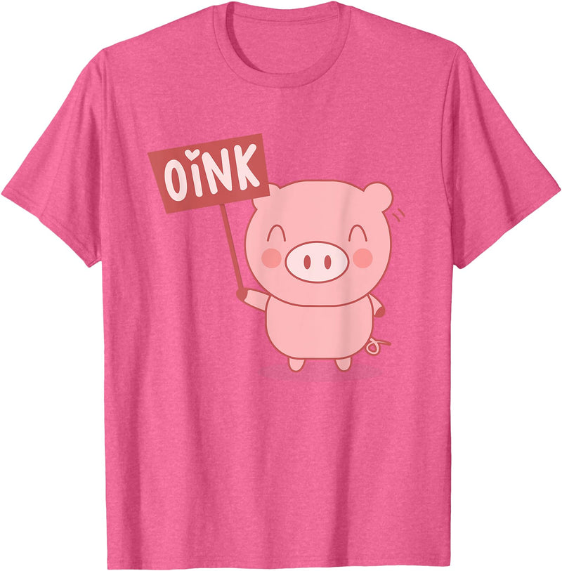 Funny Pig Lover Shirts Oink Cute Pig Lover Pig Farming Farmer Piglet Farm Animal T-Shirt - Pink Heather