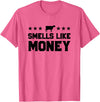 Calf to Cow Farming Apparel Smells Like Money Retro 90s Dairy Farm Gift Shirt T-Shirt - Pink Heather