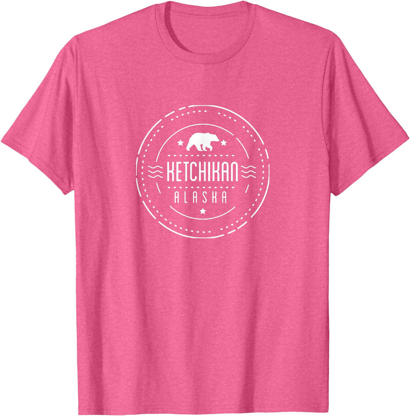 Alaska Vacation Shirts Ketchikan Alaska Shirt with Bear Tshirt T-Shirt - Pink Heather