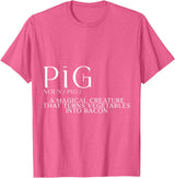 Bacon FH Pig, A Magical Creature That Turns Vegetables Into Bacon --- T-Shirt - Pink Heather