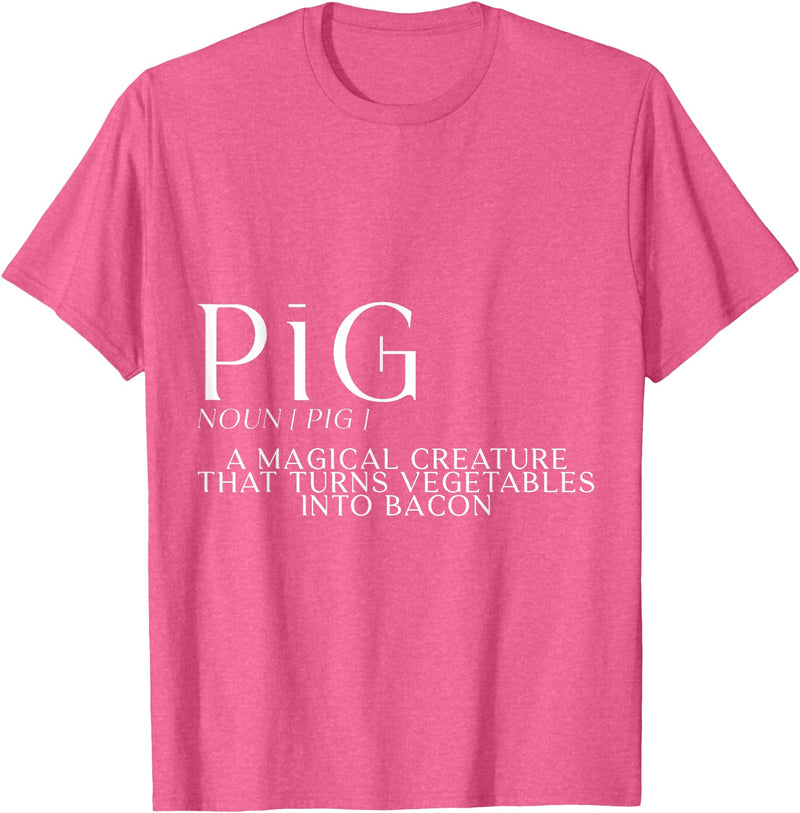 Bacon FH Pig, A Magical Creature That Turns Vegetables Into Bacon --- T-Shirt - Pink Heather