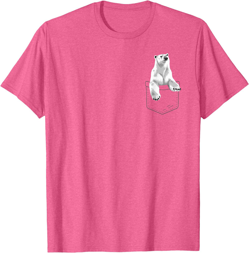 Polar Bear Gift Polar Bear Accessories & Stuff Cute Polar Bear for Men Women Arctic Bears Pocket Animal T-Shirt - Pink Heather