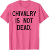 CAT COW CHIVALRY IS NOT DEAD T-Shirt - Pink Heather