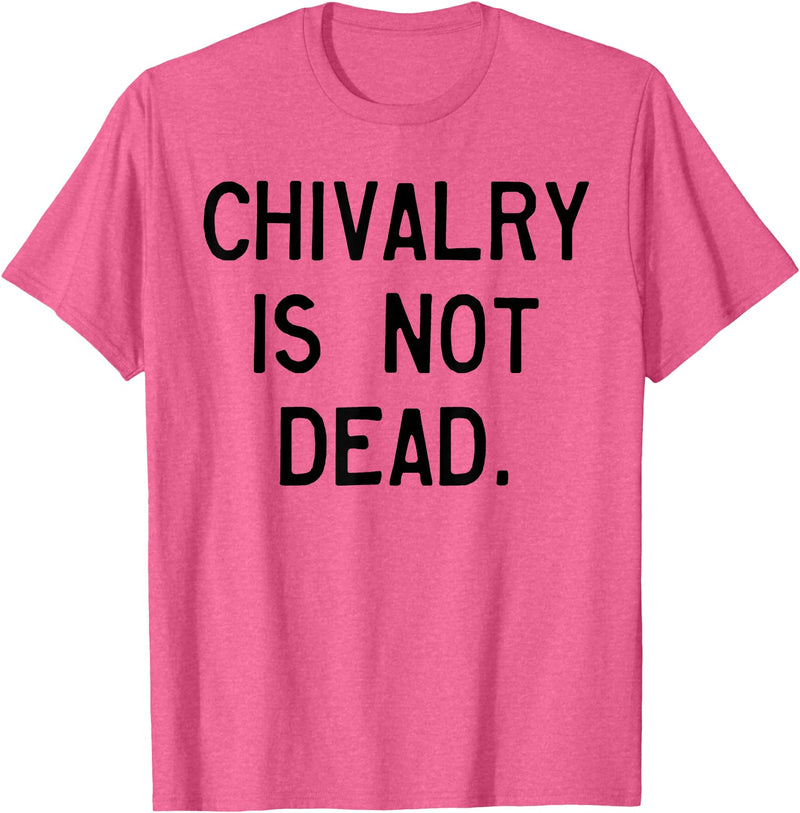 CAT COW CHIVALRY IS NOT DEAD T-Shirt - Pink Heather