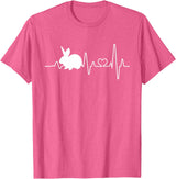 Bunny Heartbeat Pulse Rabbit T-Shirt in Pink Heather