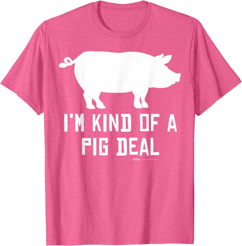 Pig Farmer Designs I'm Kind Of A Pig Deal Funny Drawing Farmer Gifts T-Shirt - Pink Heather