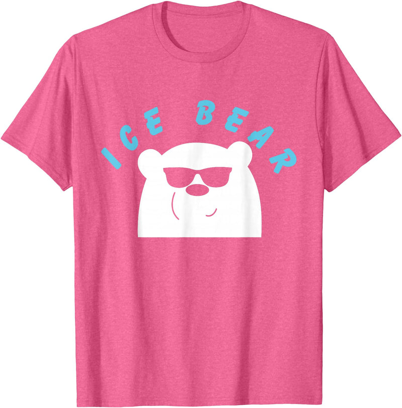 Global Warming Awareness Arctic Winter Ice Ice Bear with Sunglasses Polar Bear Plunge T-Shirt - Pink Heather