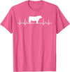 Black Angus Rancher Geschenk Für Bauern Heartbeat ECG Pulse Cow Black Angus Rancher T-Shirt - Pink Heather