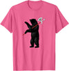 RealCoolShirts AWESOME AXE BEAR - Yaroslavl Russia Flag Halberd Bear Shirt T-Shirt - Pink Heather