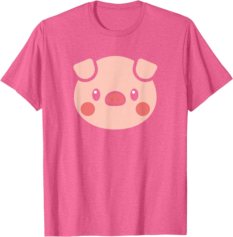 SHIRTSIDE PIG Pig Face Shirt Gift For Pig Lover T-Shirt - Pink Heather