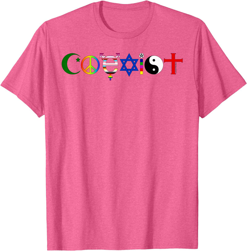 Bear In The Cloud Coexist T-Shirt - Pink Heather