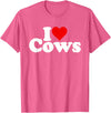 I HEART LOVE COWS I Love Heart Cows T-Shirt - Pink Heather