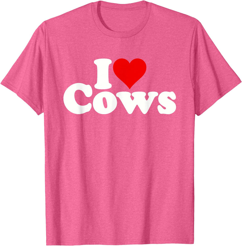 I HEART LOVE COWS I Love Heart Cows T-Shirt - Pink Heather