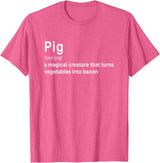 Best Top Pig Definition Quote Pun T-shirts Best Hilarious Pig and Bacon Definition Funny Gift T-Shirt - Pink Heather