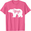 Matching Family Gift Shirts Yaya Bear Silhouette T-Shirt - Pink Heather