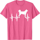 Dog Silhouette Heartbeat Line T-Shirt