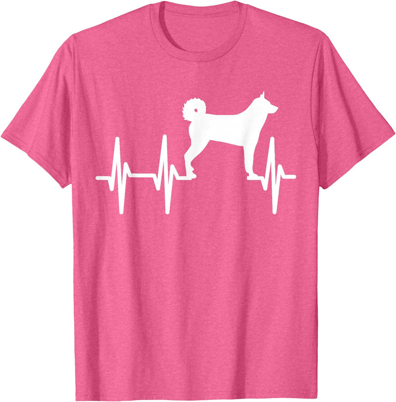 Hundekarelische Bärn-Liebhaber-Geschenke Karelian Bear Heartbeat Dog Mum Dad Pet Gift T-Shirt - Pink Heather