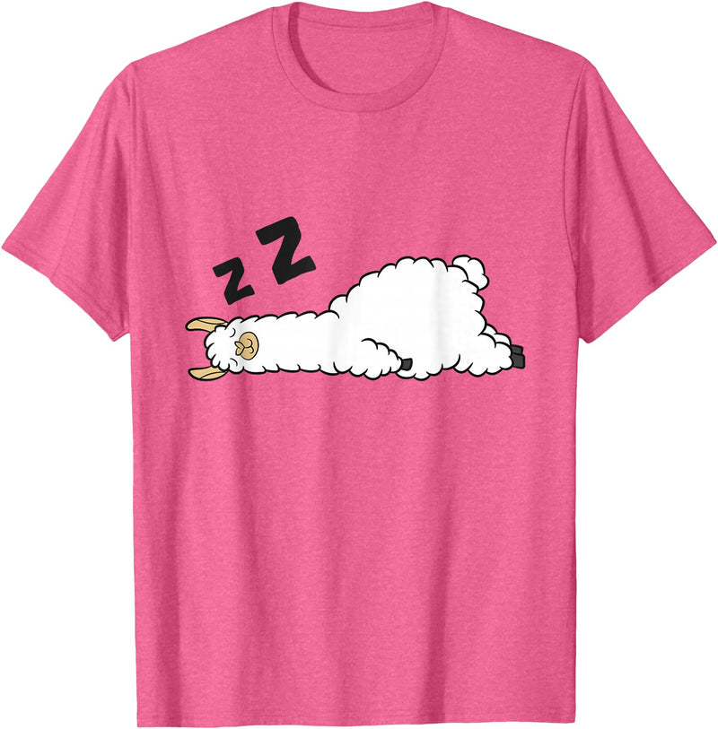 Sleeping Animals Tees And Gifts Llama Sleeping Tired Llama Napping Llama T-Shirt - Pink Heather