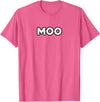 Moo Talking Cow Moo - Funny Cow Goes Moo T-Shirt - Pink Heather