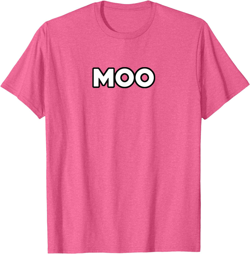 Moo Talking Cow Moo - Funny Cow Goes Moo T-Shirt - Pink Heather