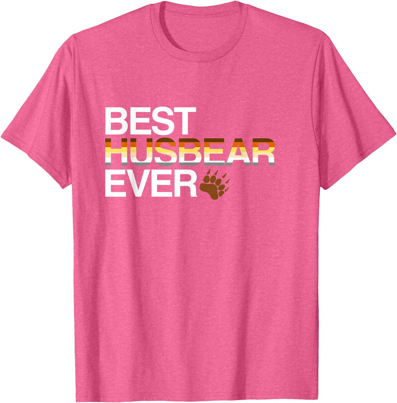LGBT Love is Love Gay Bear Shirts Gay Bear Tee The Best Husband of All Time T-Shirt - Pink Heather