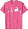 Bunny Heartbeat for Bunny Lovers Rabbit Gift T-Shirt in Pink Heather