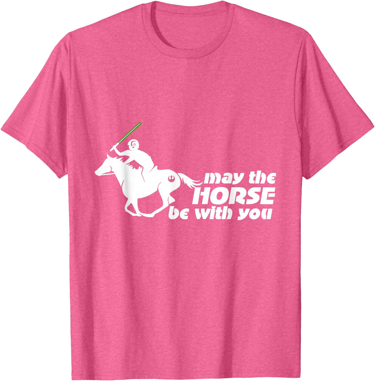 NickerStickers May the Horse Be With You | Equestrian Geek T-Shirt T-Shirt - Pink Heather