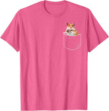 Pocket Hamster Shirt, Funny Hamster in Pocket Gift Tshirt T-Shirt - Pink Heather