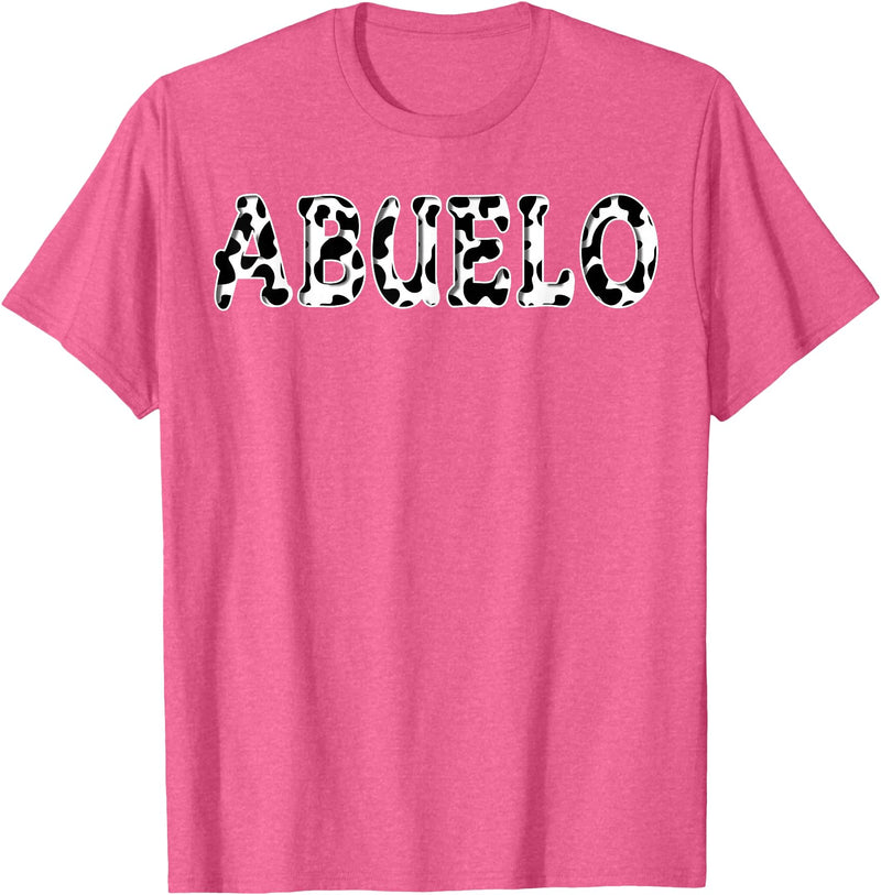 Cow Pattern Print Family Matching Birthday Apparel Cow Abuelo Birthday Family Matching Girl Boy Farm Birthday T-Shirt - Pink