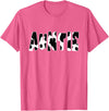 funny saying Gifts for Family Members and more Auntie Cow Print Cow Pattern T-Shirt, Black - Pink Heather
