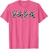 Cow Pattern Print Family Matching Birthday Apparel Cow Papa Birthday Family Matching Girl Boy Farm Birthday T-Shirt - Pink