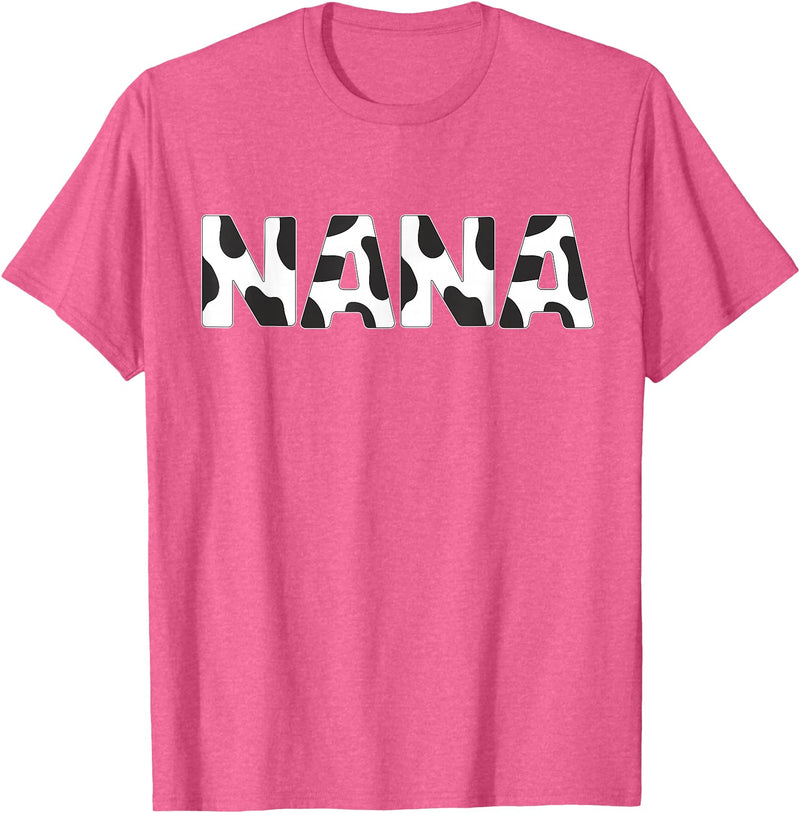 Cow Print Birthday Shirt For Family Men Women Cow Nana Birthday Family Matching 1 St Birthday Girl Boy T-Shirt - Pink Heather