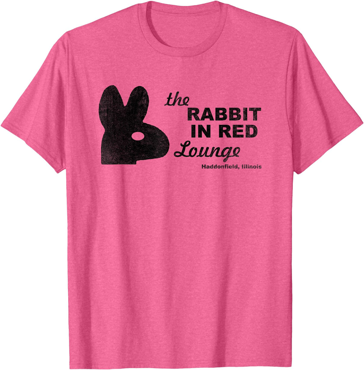 The Rabbit in Red Lounge Halloween T-Shirt in Pink Heather