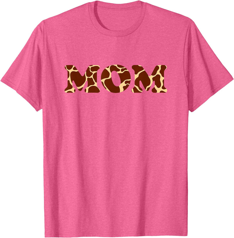 Giraffe Mom Apparel Giraffe Print Pattern for Giraffe Mom T-Shirt - Pink Heather