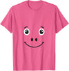 Funny Animal Face Design Costumes Pig Cute Animal Face Grin Costume Carneval Halloween T-Shirt - Pink Heather