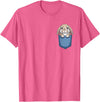 Cute Pocket Rabbit Lovers Bunny Mom T-Shirt in Pink Heather