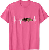 Goliath Grouper Gift Co. Goliath Grouper Heartbeat For Saltwater Fish Fishing Lovers T-Shirt - Pink Heather