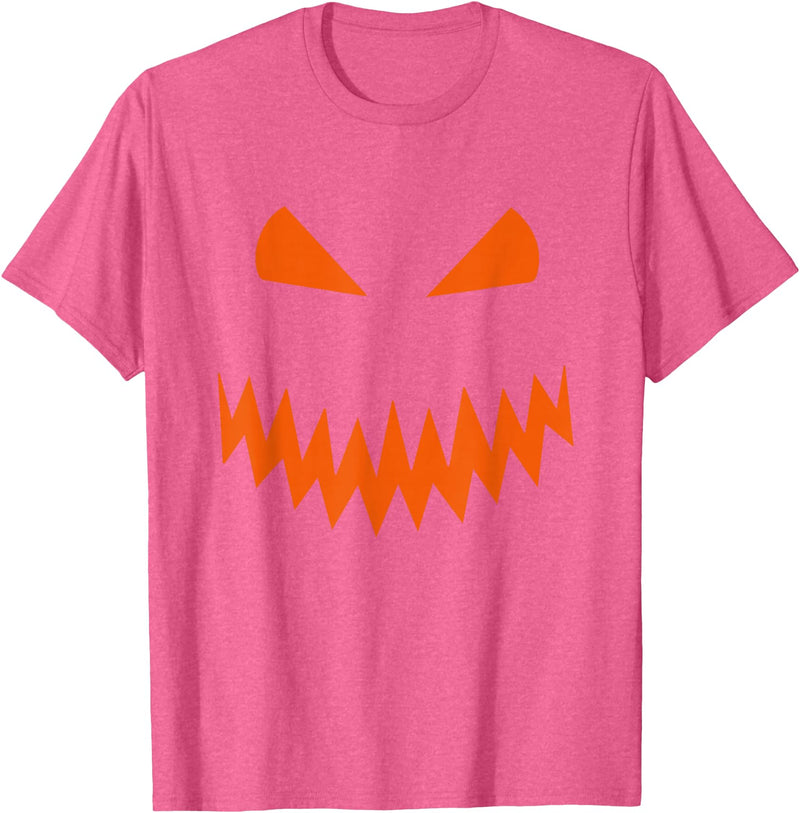 Halloween Designs. Pumpkin Jack O Lantern Scary Face Halloween Costume Graphic T-Shirt - Pink Heather