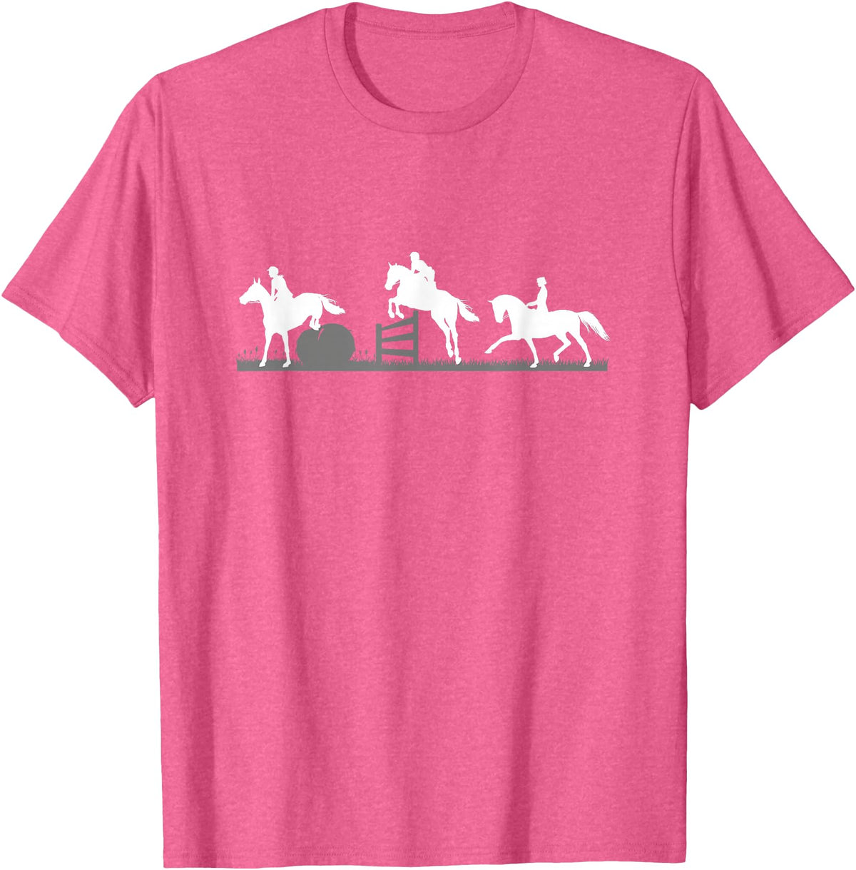 Horse Jumping and Eventing Horses Tee's Event Horses T-Shirt Horse Jumping and Dressage T-Shirt - Pink Heather