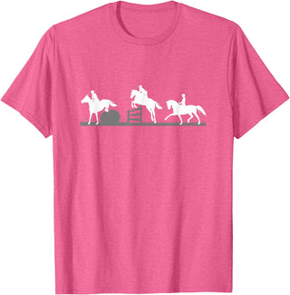 Horse Jumping and Eventing Horses Tee's Event Horses T-Shirt Horse Jumping and Dressage T-Shirt - Pink Heather